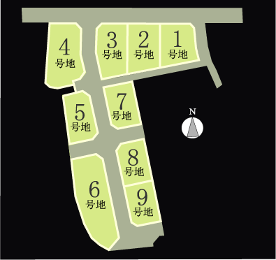 香川県高松市新田町 １期９区画区画図