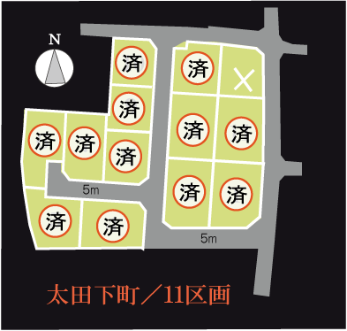 高松市太田下町 １１区画区画図