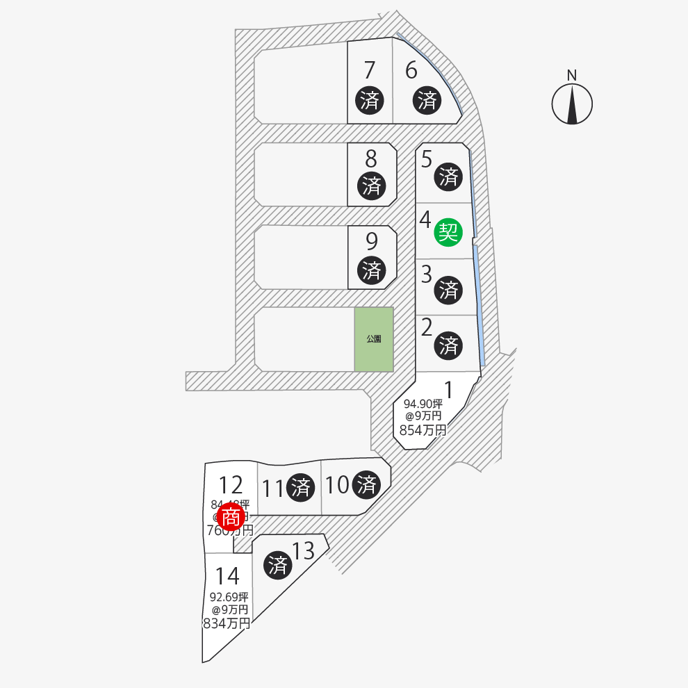 国分寺町福家 高速北第2期 14区画区画図