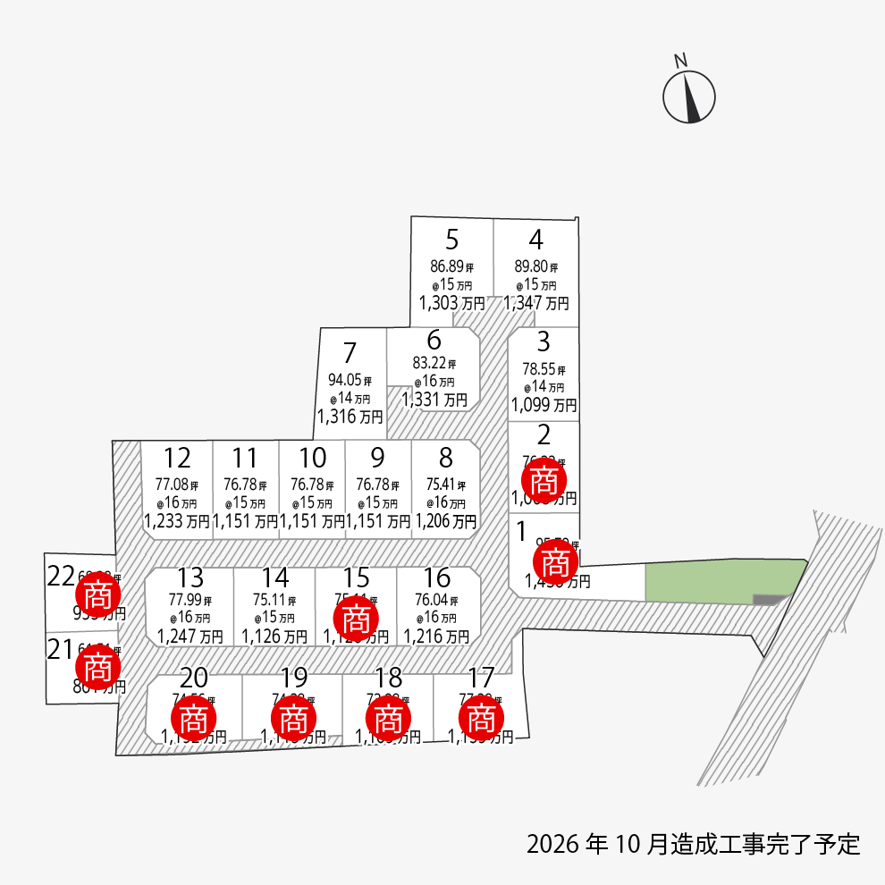 西山崎町22区画区画図