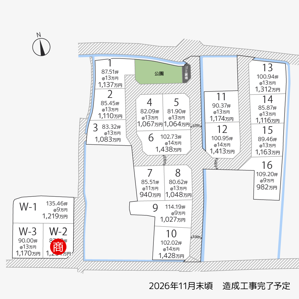飯田町16+3区画区画図